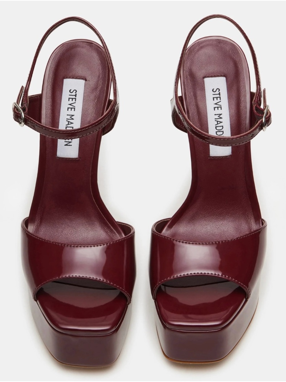 Steve Madden Stiletto Heels Cologne Wine Patent